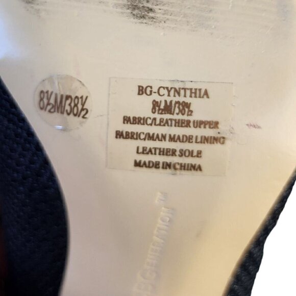 BCBGeneration Cynthia Mesh Pointed Toe Ankle Strap Pump Black Leather 8.5 M - Picture 14 of 16